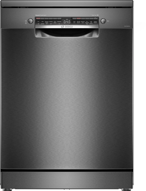 Bosch SMS6HMC00I — Front View Brushed Black Anti-Fingerprint