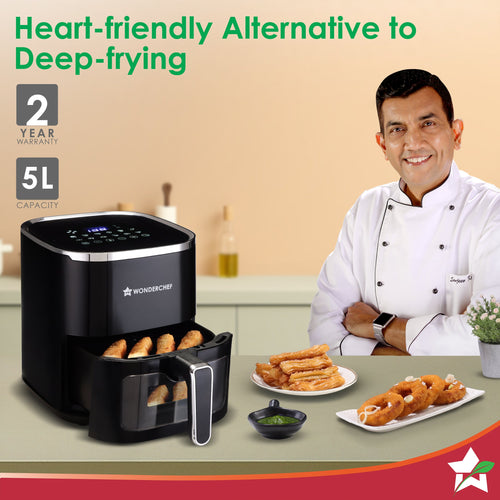 Wonderchef Evita 5L Digital Air Fryer - Heart-Friendly Alternative to Deep-Frying