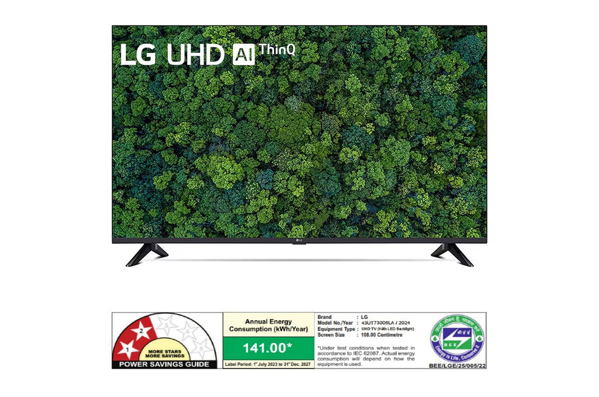 LG 43UT73006LA 4K UHD Smart TV: α5 AI Processor, Game Optimizer, Filmmaker Mode