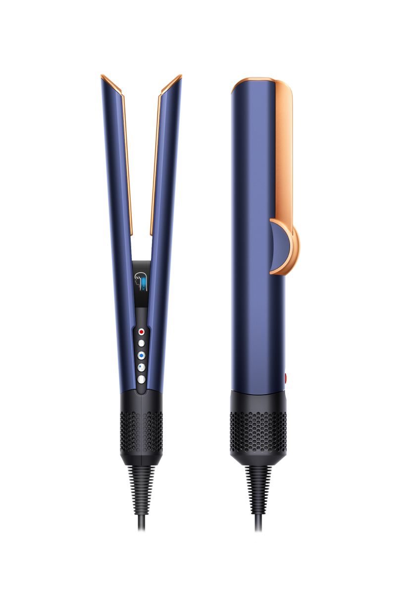 Dyson Airstrait™ Straightener – Prussian Blue & Rich Copper, 2‑x Shine, Heat‑Free Styling