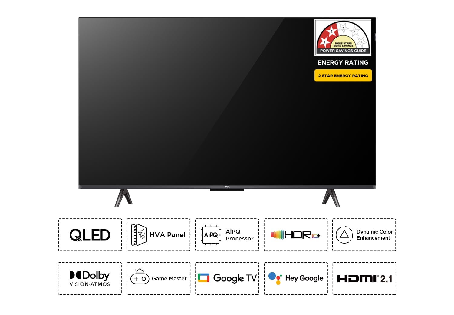 TCL 43‑Inch 4K QLED Smart Google TV with Dolby Atmos