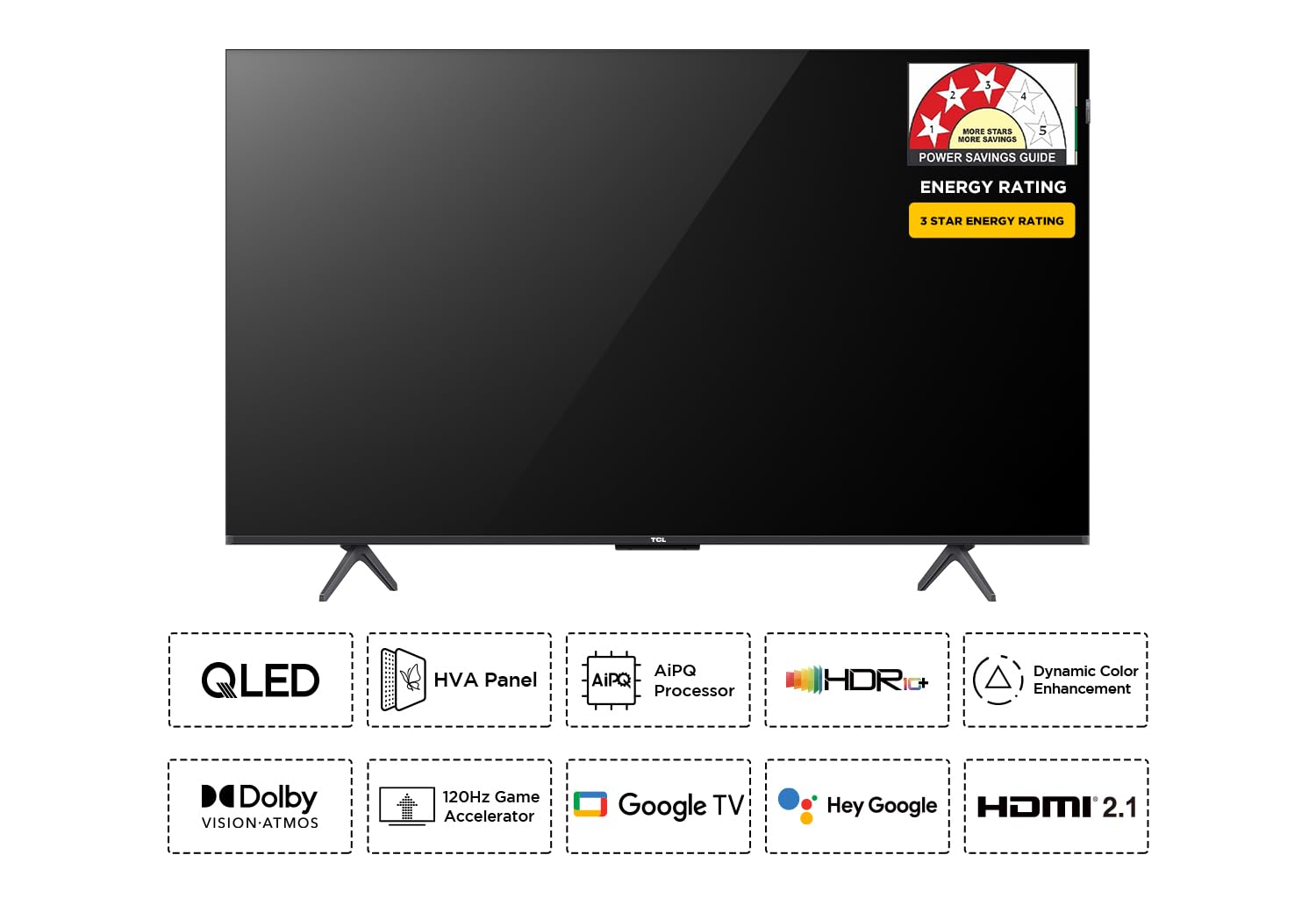 TCL 55‑Inch 4K QLED Google TV with Dolby Atmos
