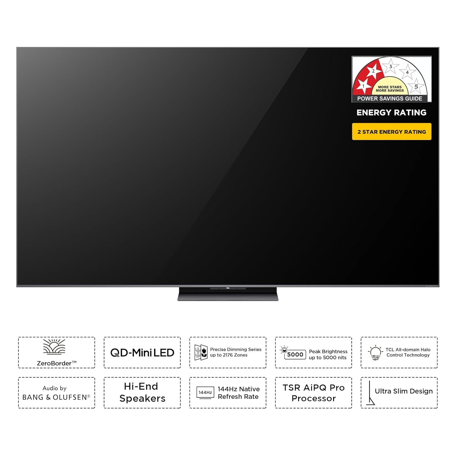 TCL 75‑Inch QD‑Mini LED Google TV 4K HDR 144Hz