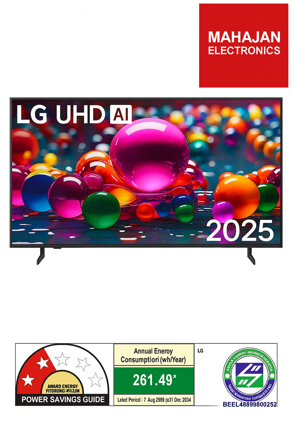 LG 65" 4K AI TV with α7 Processor, Dolby Atmos