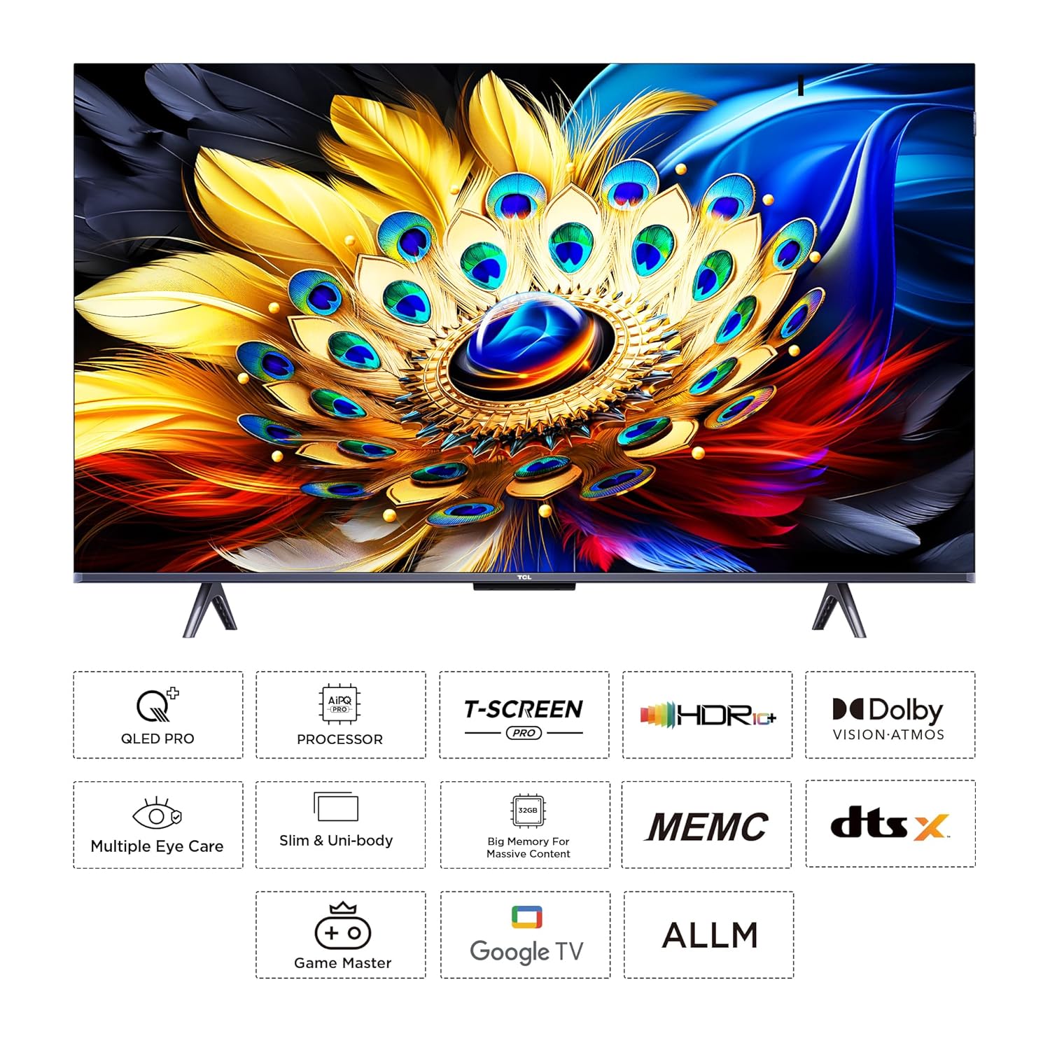 TCL 85‑Inch QLED Google TV with 4K Dolby Vision