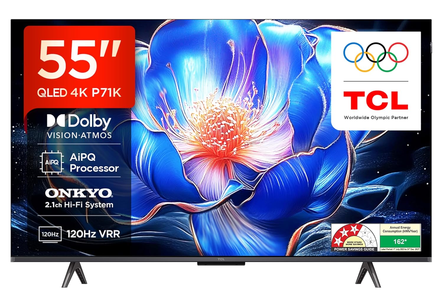 TCL 55‑Inch 4K QLED Google TV with Dolby Atmos