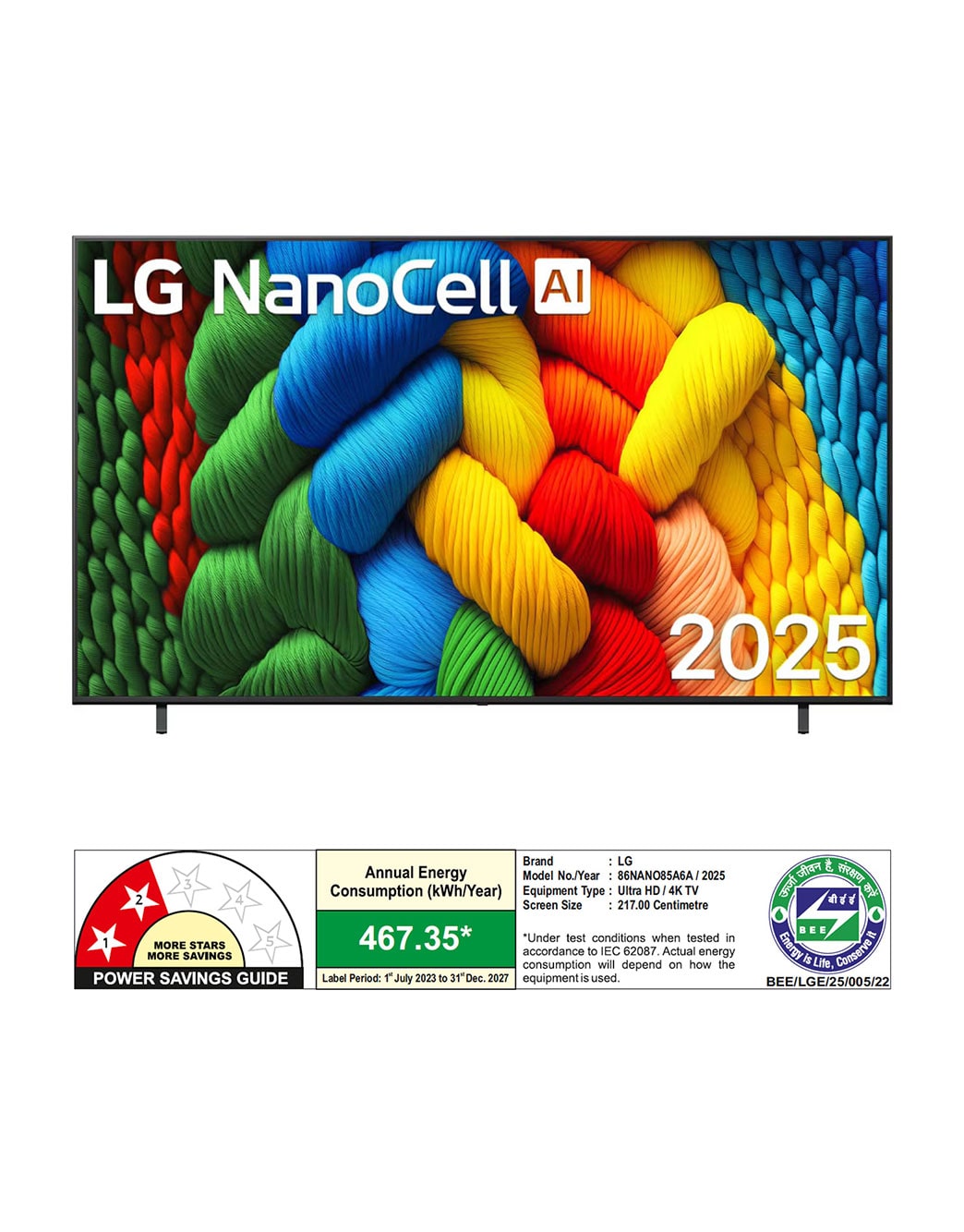 LG 217cm (86-inch) NanoCell 4K AI Smart TV α7 Gen8 Processor webOS