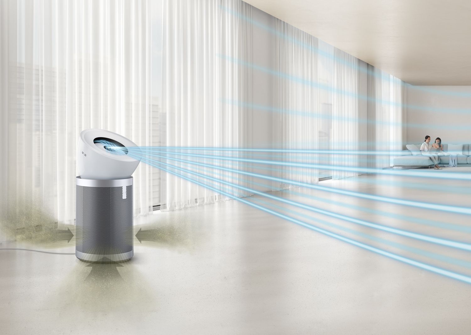 Dyson Big+Quiet Air Purifier: Large Room Coverage, HEPA Filter, Cools, White/Silver