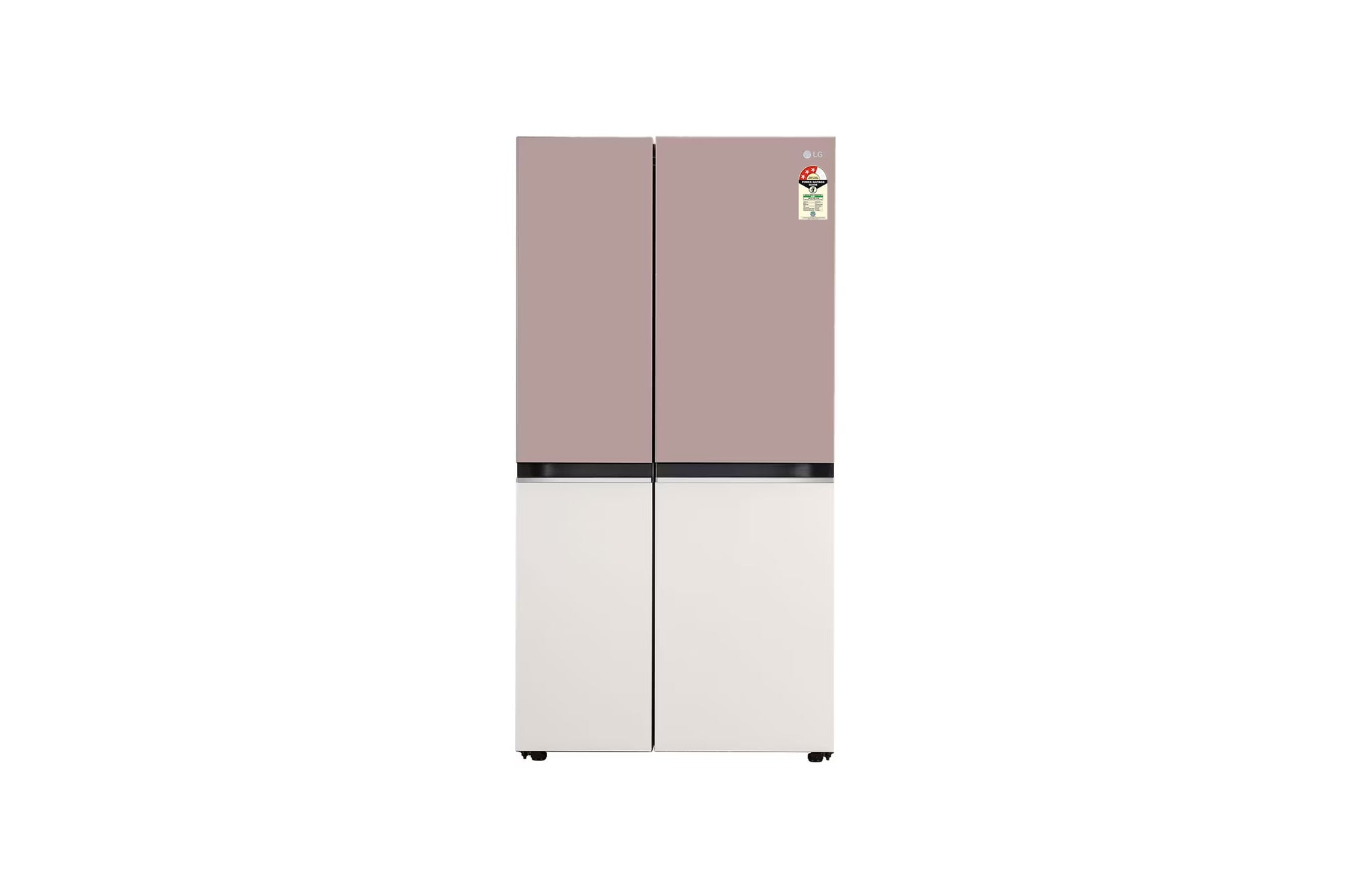 LG 650L Wi-Fi Convertible Side-by-Side Refrigerator, DoorCooling+™, Clay Pink Tango