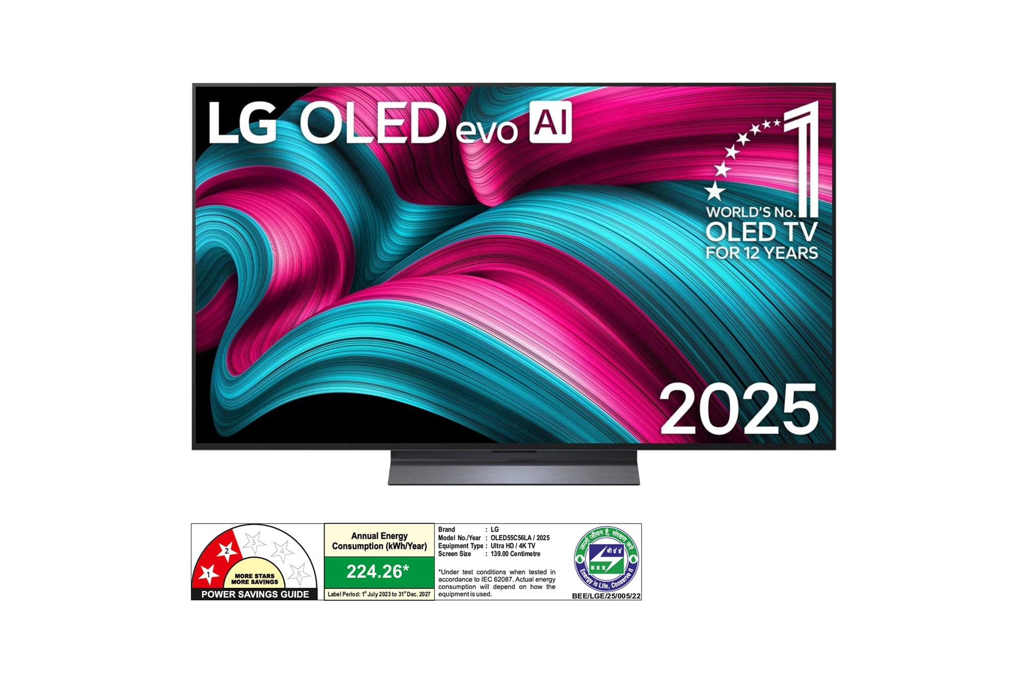 LG 55-inch OLED evo C5 4K Smart TV: α9 AI Gen8 Processor