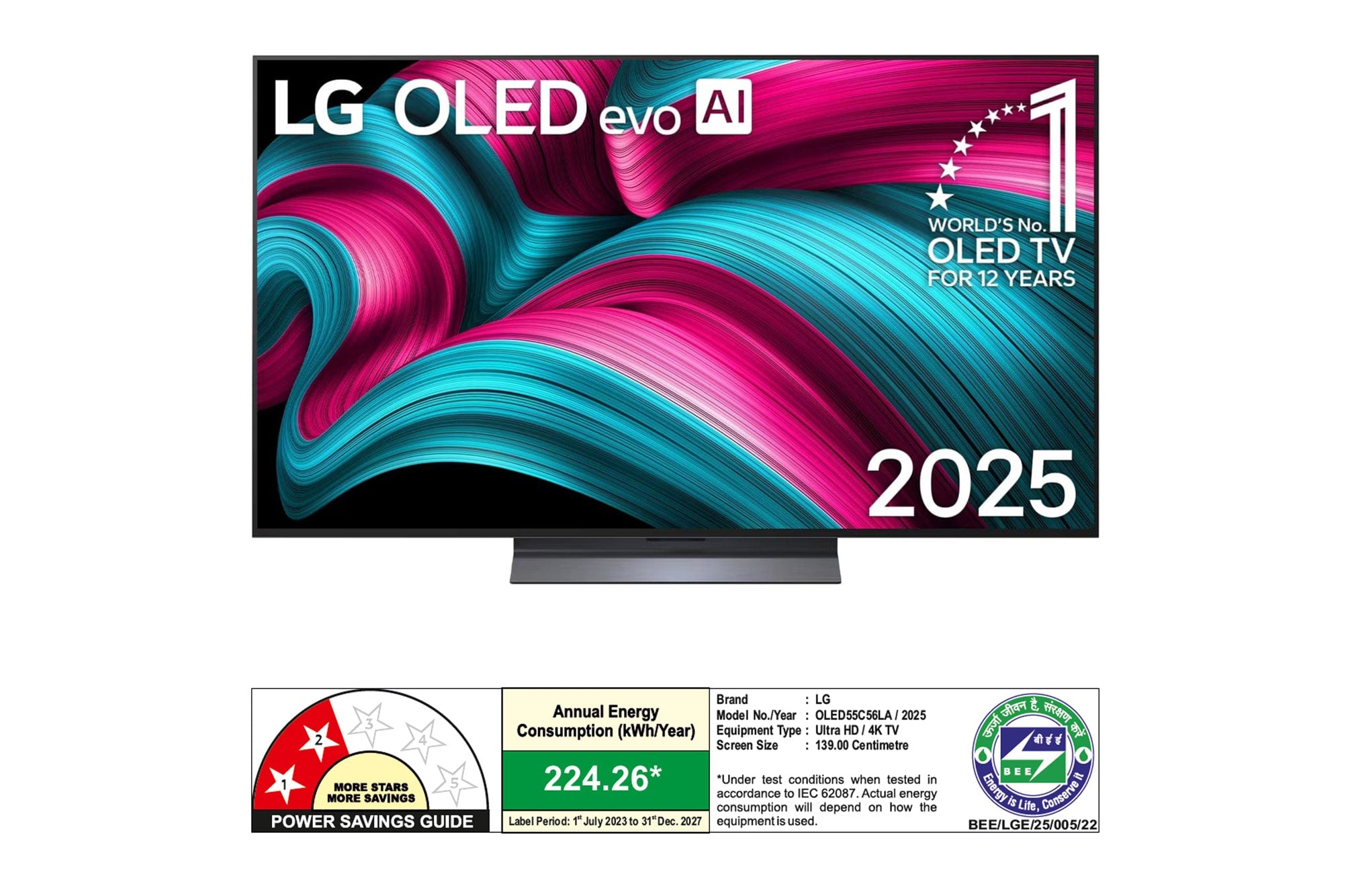 LG 55-inch OLED evo C5 4K Smart TV: α9 AI Gen8 Processor