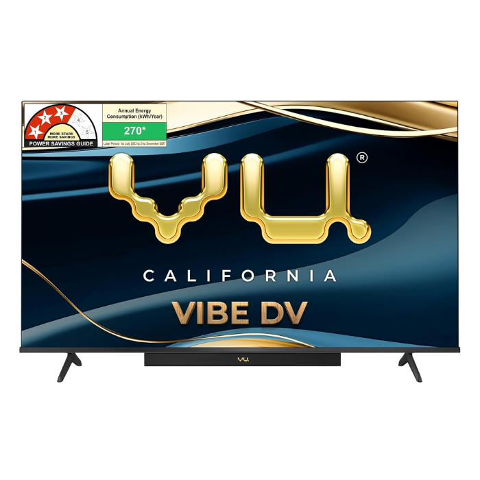 VU 75 Inch 4K QLED Smart Google TV with Dolby Vision, Dolby Atmos, 88W Soundbar, MEMC, HDMI 2.1 & Bezel-Less Design