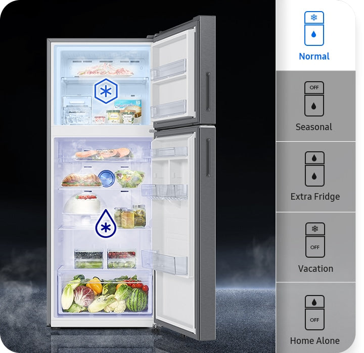 Samsung 330L Bespoke AI Double Door Refrigerator - Luxe Black