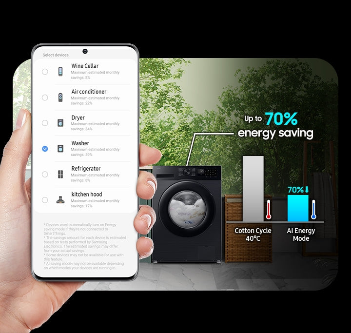 Samsung 9kg AI Ecobubble Front Load Washing Machine with SmartThings & Hygiene Steam