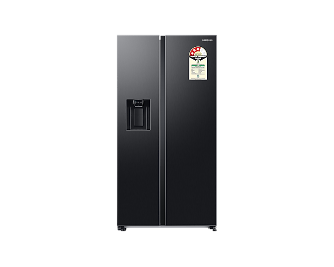 Samsung 633L Side-by-Side Refrigerator with Smart Conversion, Twin Cooling, Black Matt