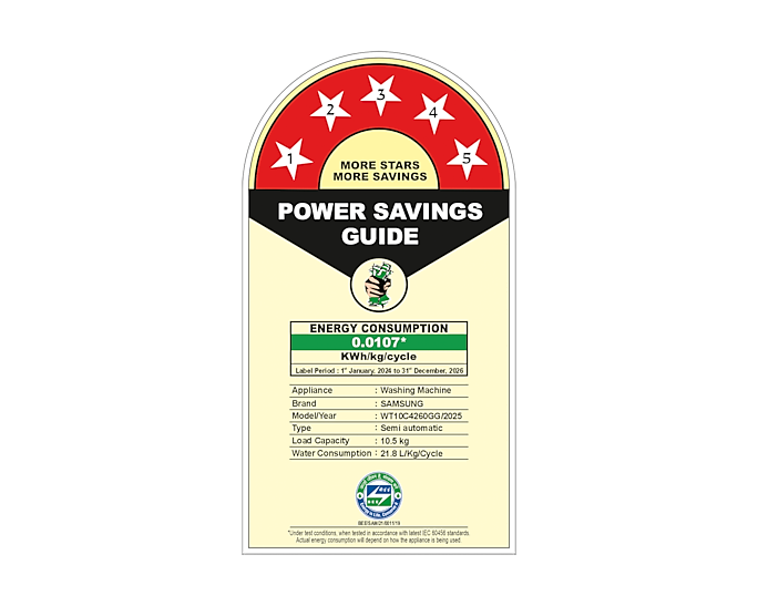 Samsung 10.5kg Semi-Automatic Washing Machine: Hexa Storm, Magic Mixer, 5-Star Energy