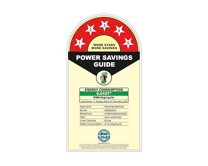 Samsung 8kg Semi-Automatic Washing Machine with Hexa Storm Pulsator Black