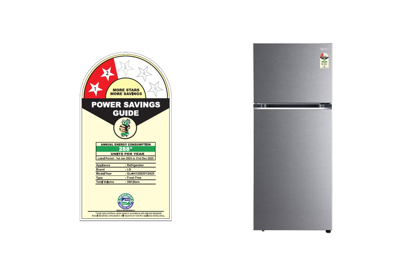 LG 380L Smart Inverter Double Door Refrigerator, Multi Air Flow, Dazzle Steel