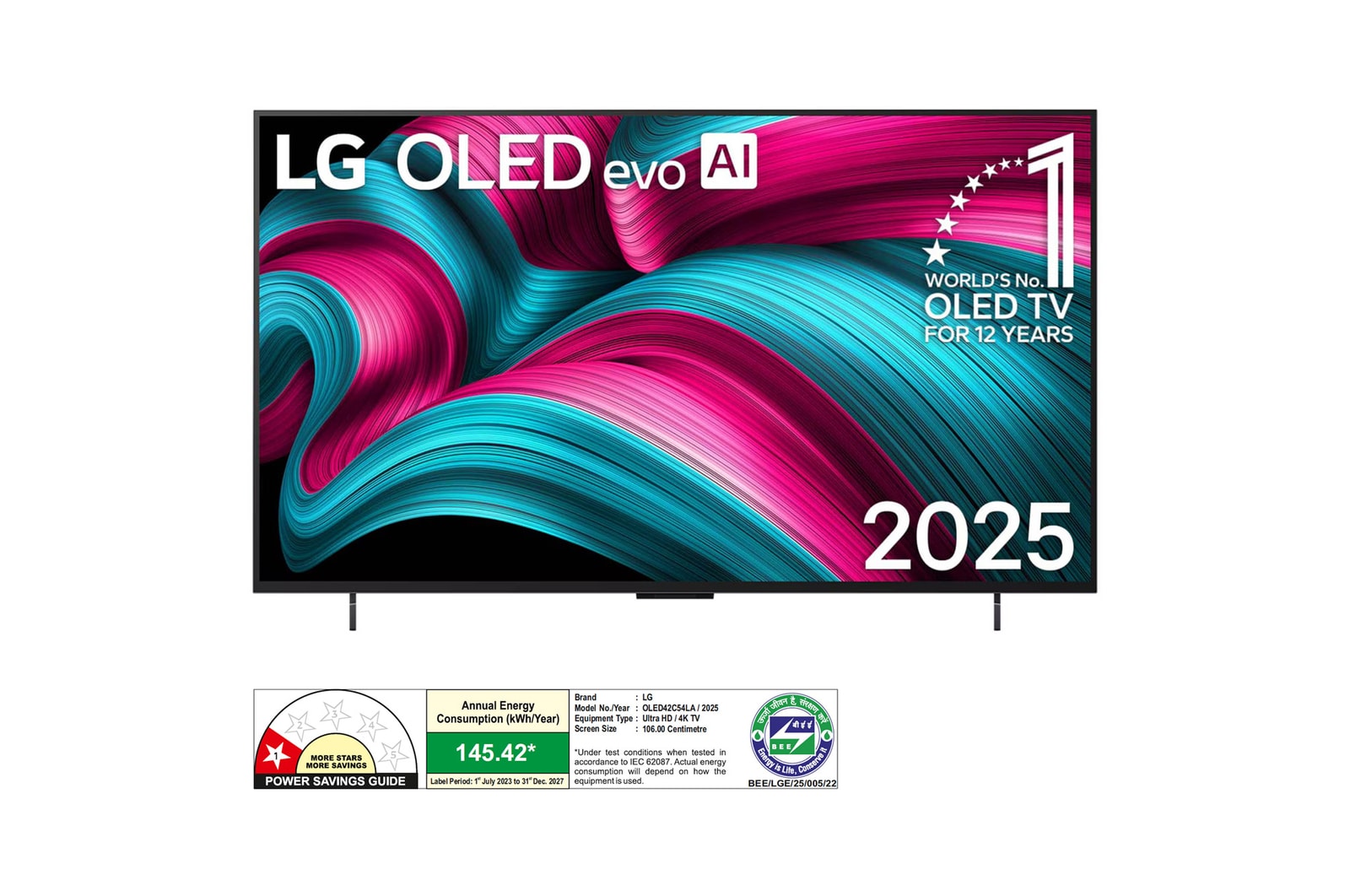 LG 42-inch OLED evo AI C5 4K Smart TV α9 Gen8 Processor