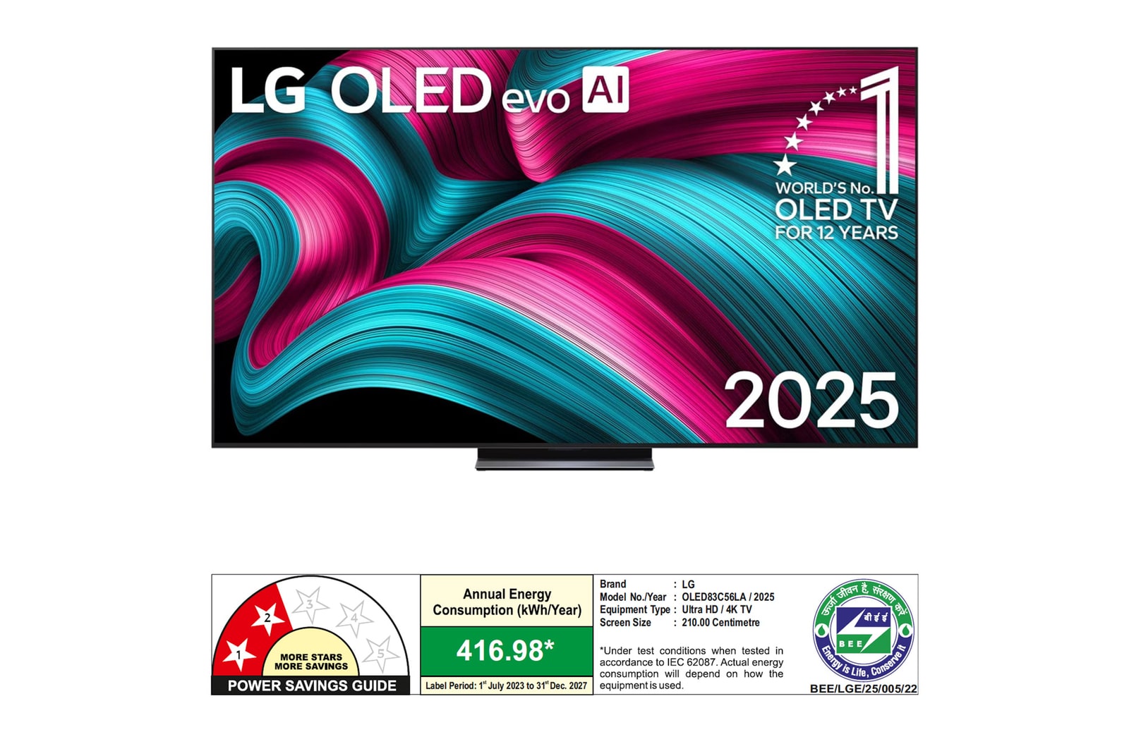 LG 83-inch OLED Evo C5 4K Smart TV α9 Gen8 AI 144Hz VRR
