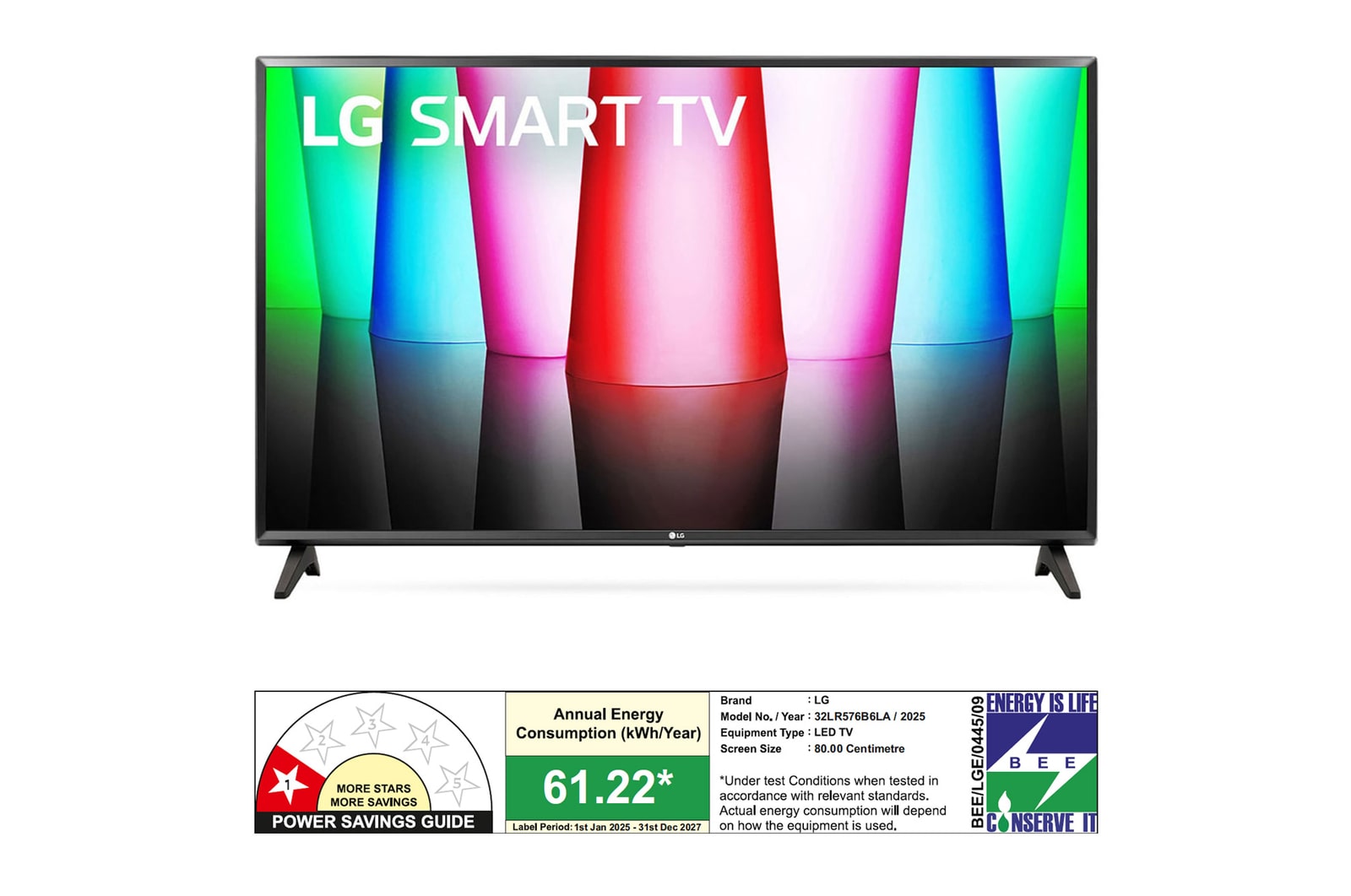 LG 32-inch Smart HD TV: α5 Gen6 AI, Active HDR, AI Sound