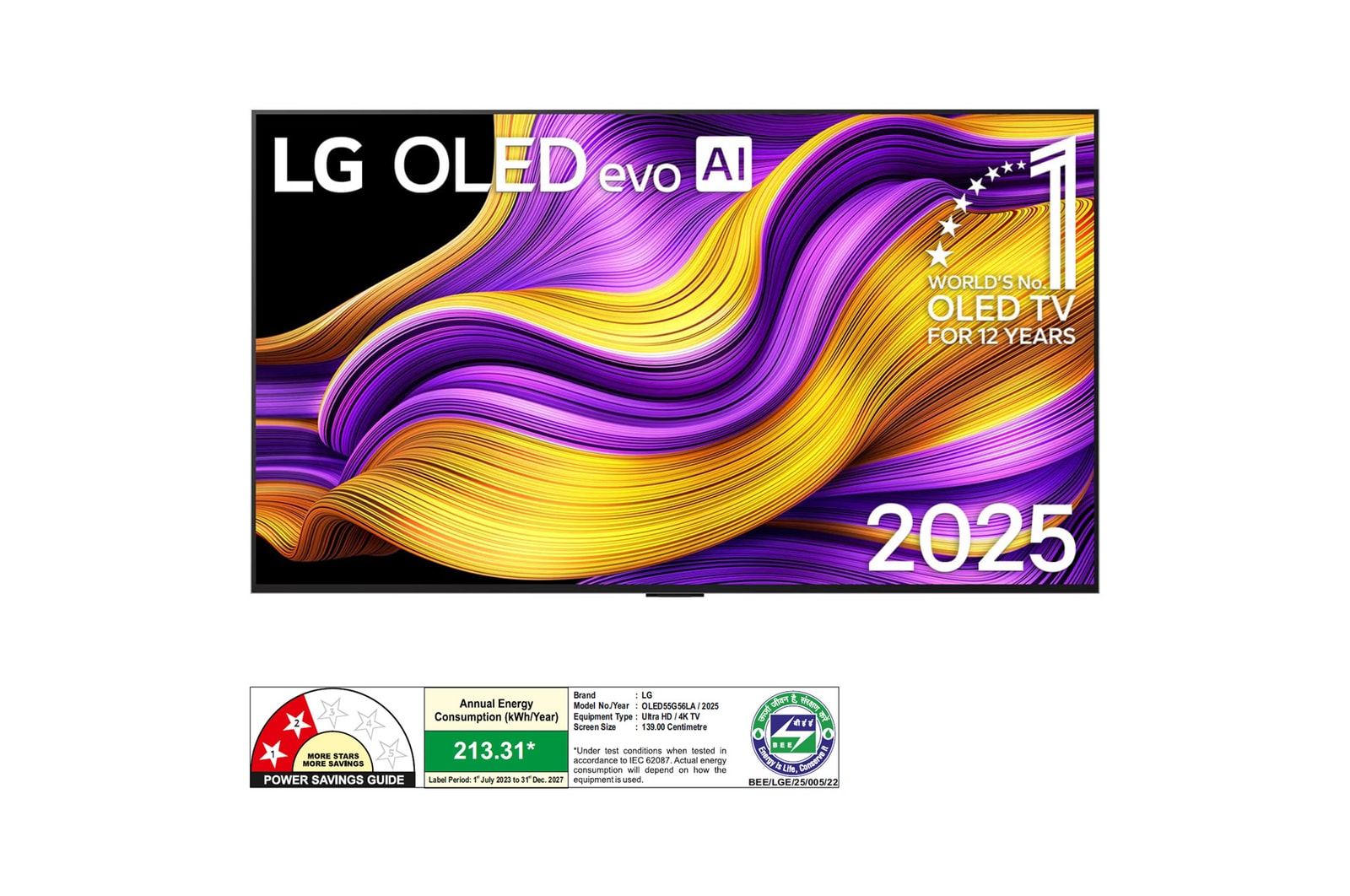 LG 55-inch OLED evo AI G5 4K Smart TV: α11 Processor, 165Hz VRR, Dolby Vision