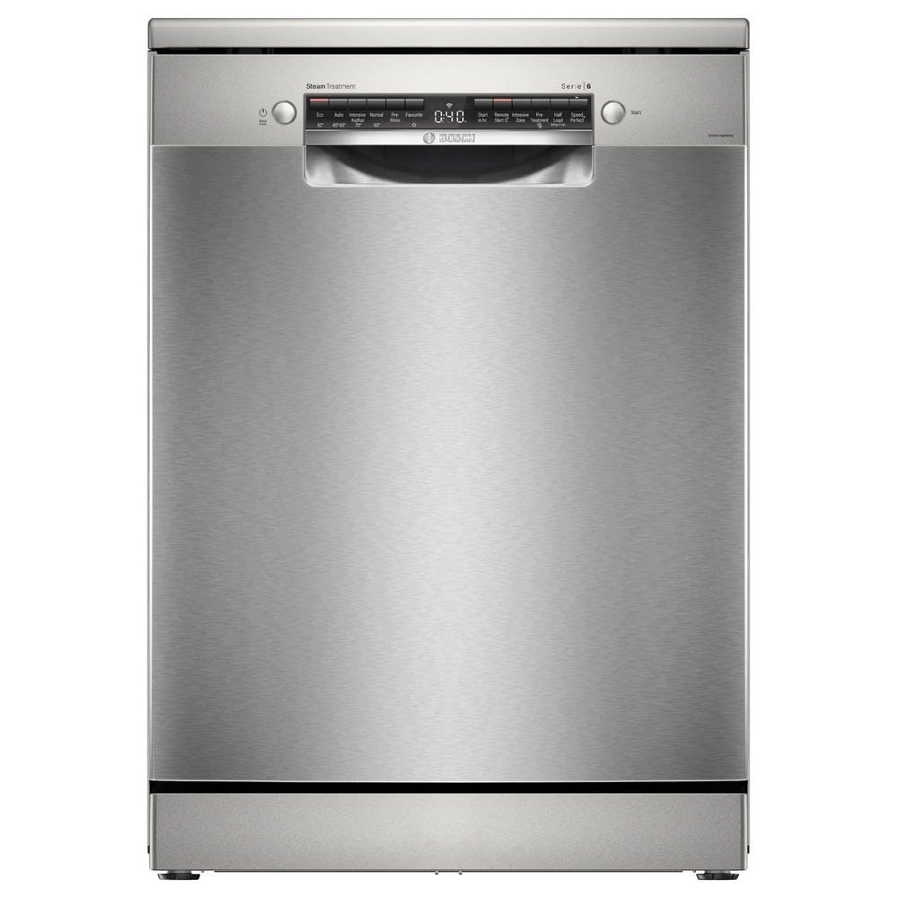 Bosch Series 6 15 Place Settings Free-Standing Dishwasher Silver Inox SMS6HMI00I - View 1