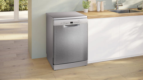 Bosch Series 6 13 Place Settings Free-Standing Dishwasher Brushed Steel SMS6ITI01I - Side View