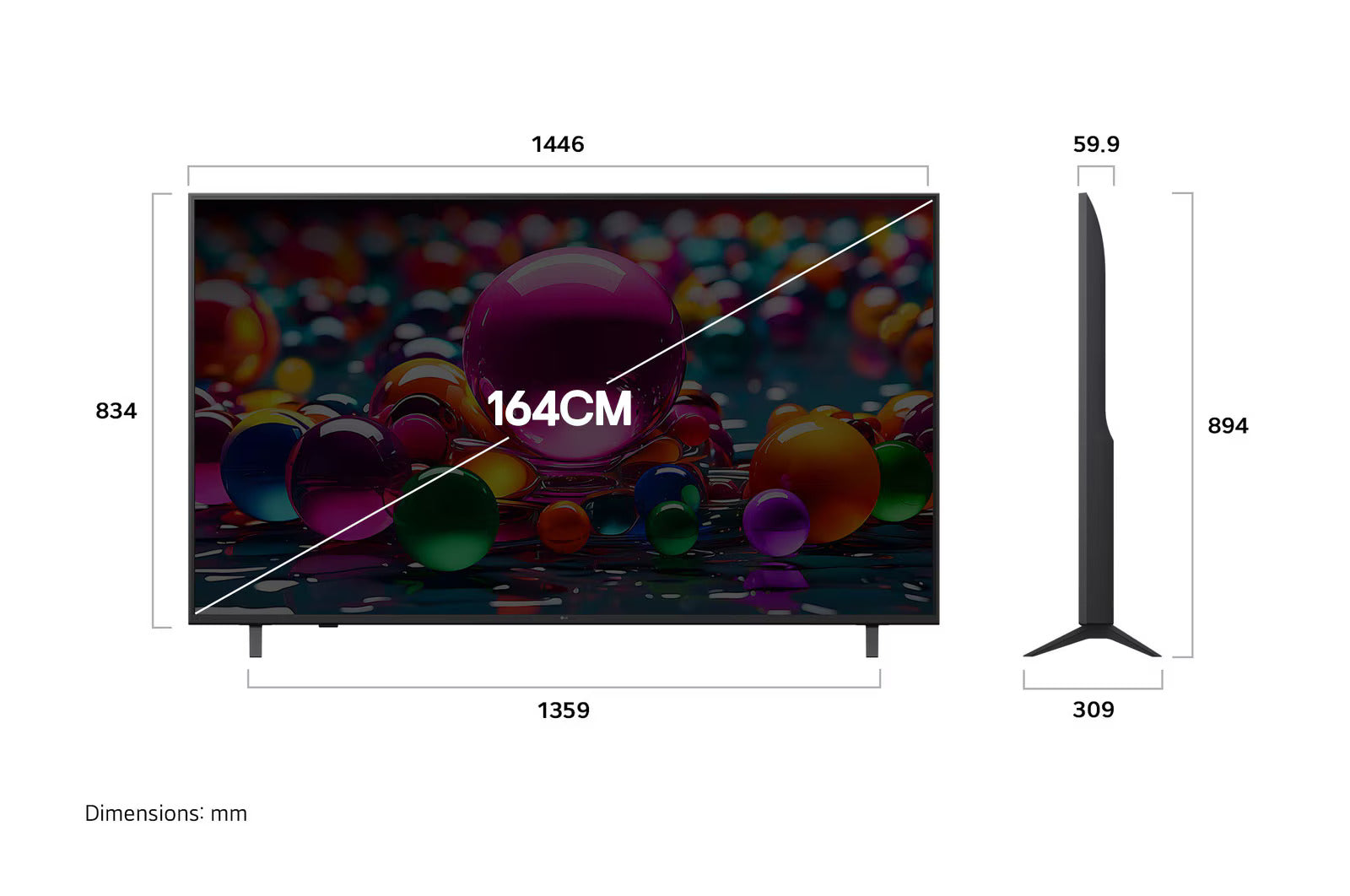LG 65" 4K AI TV with α7 Processor, Dolby Atmos