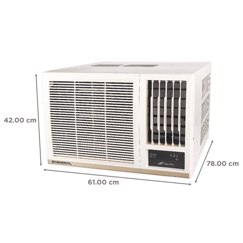 O General 1.5 Ton 2 Star Fixed Speed Window AC with Hyper Tropical Design 52°C + Super Wave Technology + Wide Airflow (AXGB18BBAA-B)