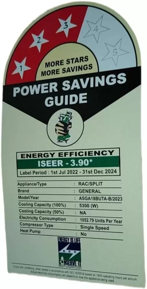 O General Buta 1.5 Ton 3 Star Split AC - Copper Condenser, R32 Refrigerant, 2023 Model