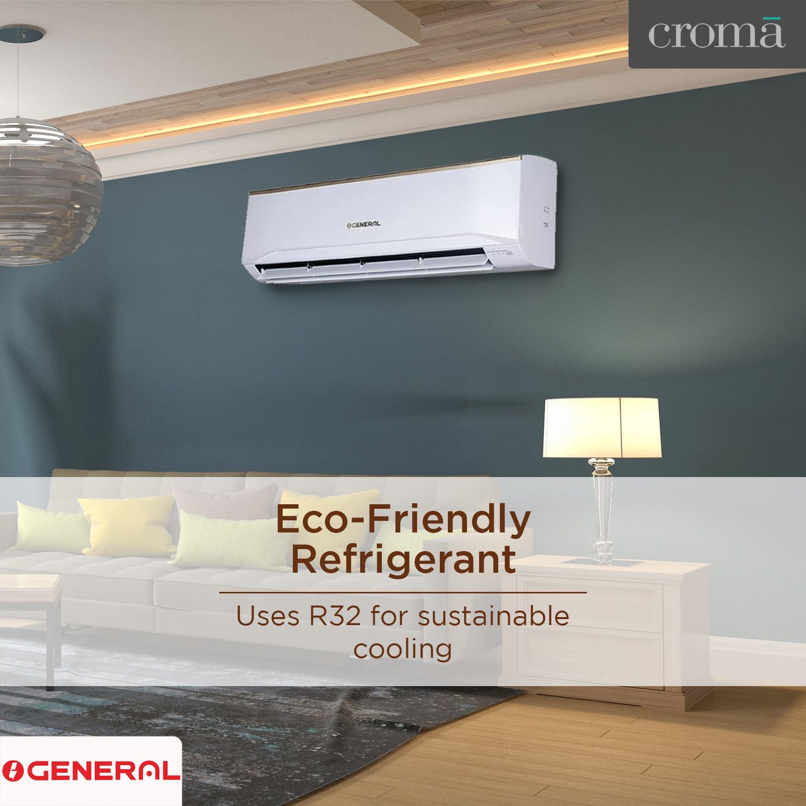 O General Buta 2 Ton 3 Star Split AC, Copper Condenser, ASGA24BUTA-B (2023 Model)