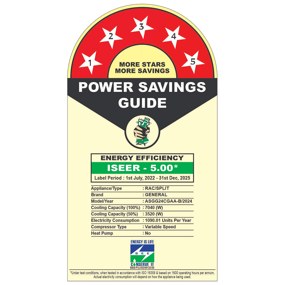 O General 2 Ton 5-Star Inverter Split AC: Copper Condenser, PM2.5 Filter