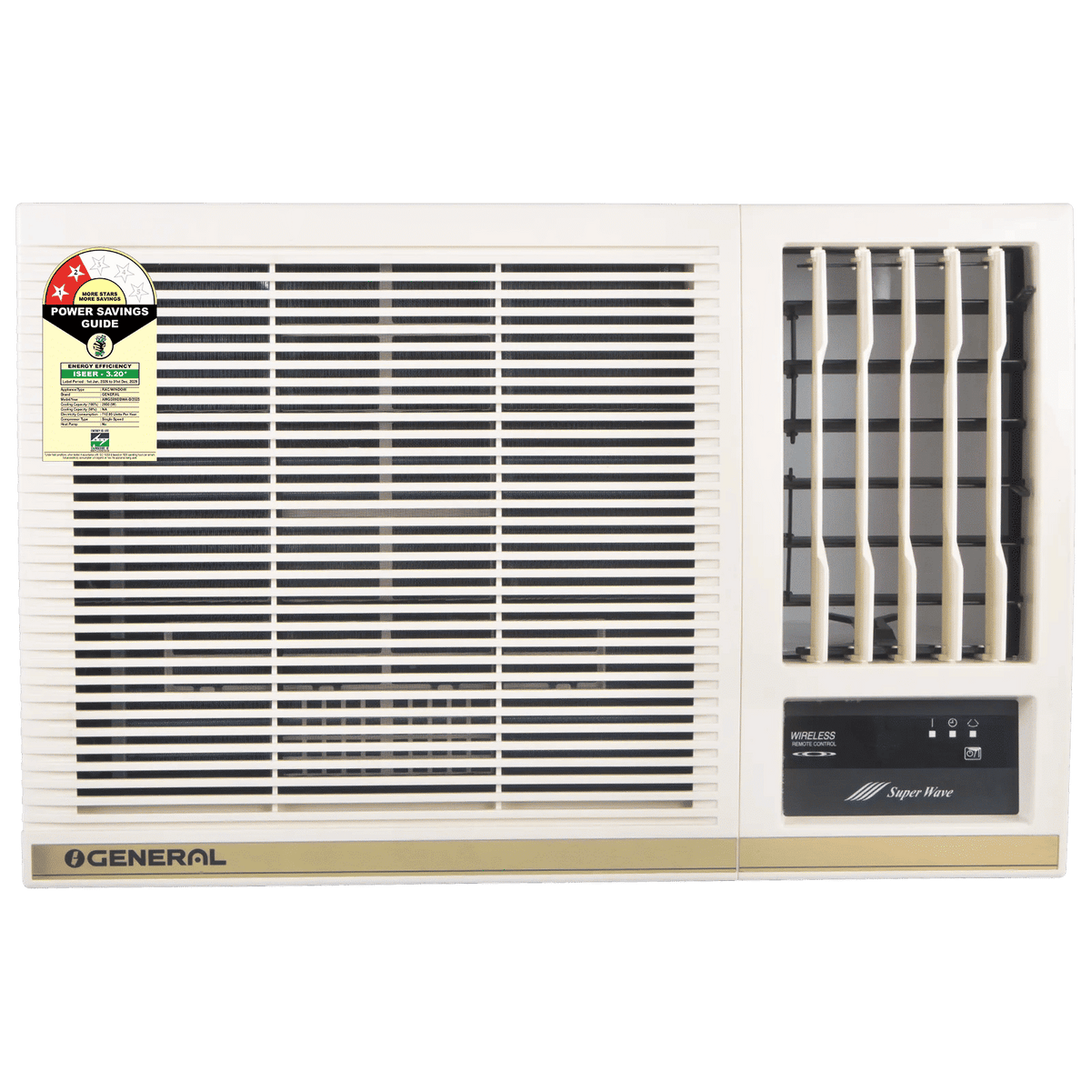 O General 0.8 Ton 2 Star Fixed Speed Window AC with Hyper Tropical Design 52°C + Super Wave Technology + Wide Airflow (AMGB09BBWA-B)