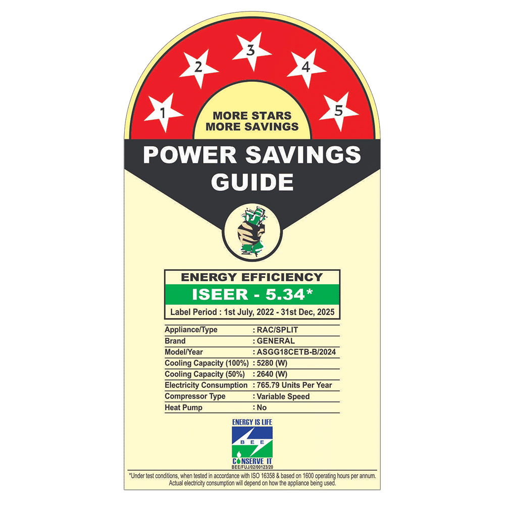 O GENERAL 1.5 Ton 5 Star Inverter Split AC | Copper Condenser, PM 2.5 Filter