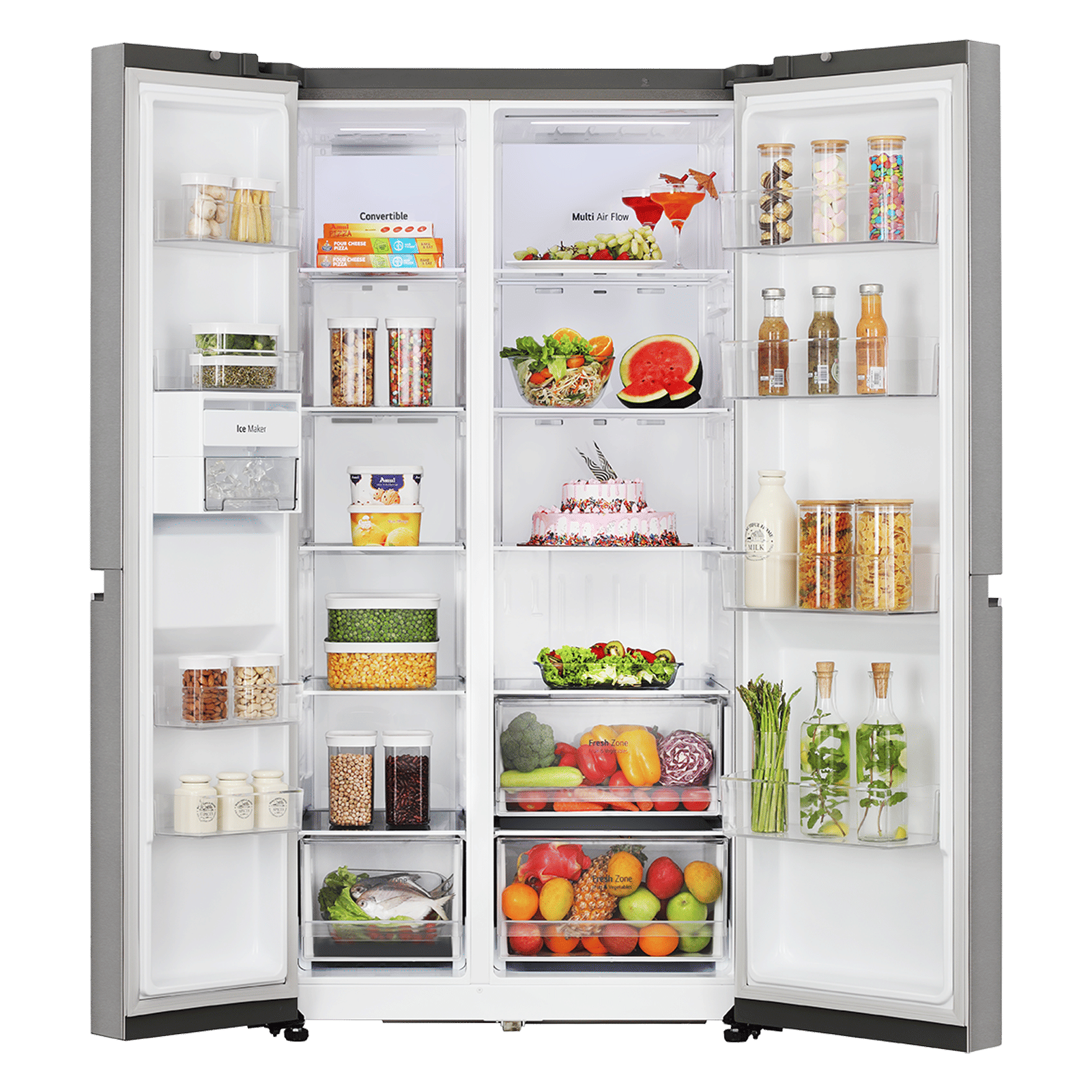 LG 650 Litre 3 Star Frost-Free Side-by-Side Refrigerator with Multi Air Flow