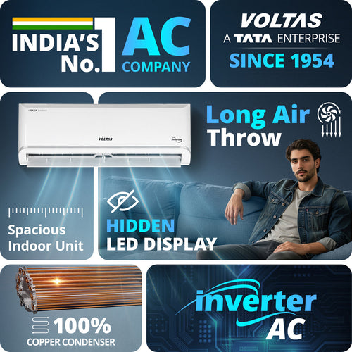 Voltas 125INV Vectra Zen Silver - Lifestyle Room View