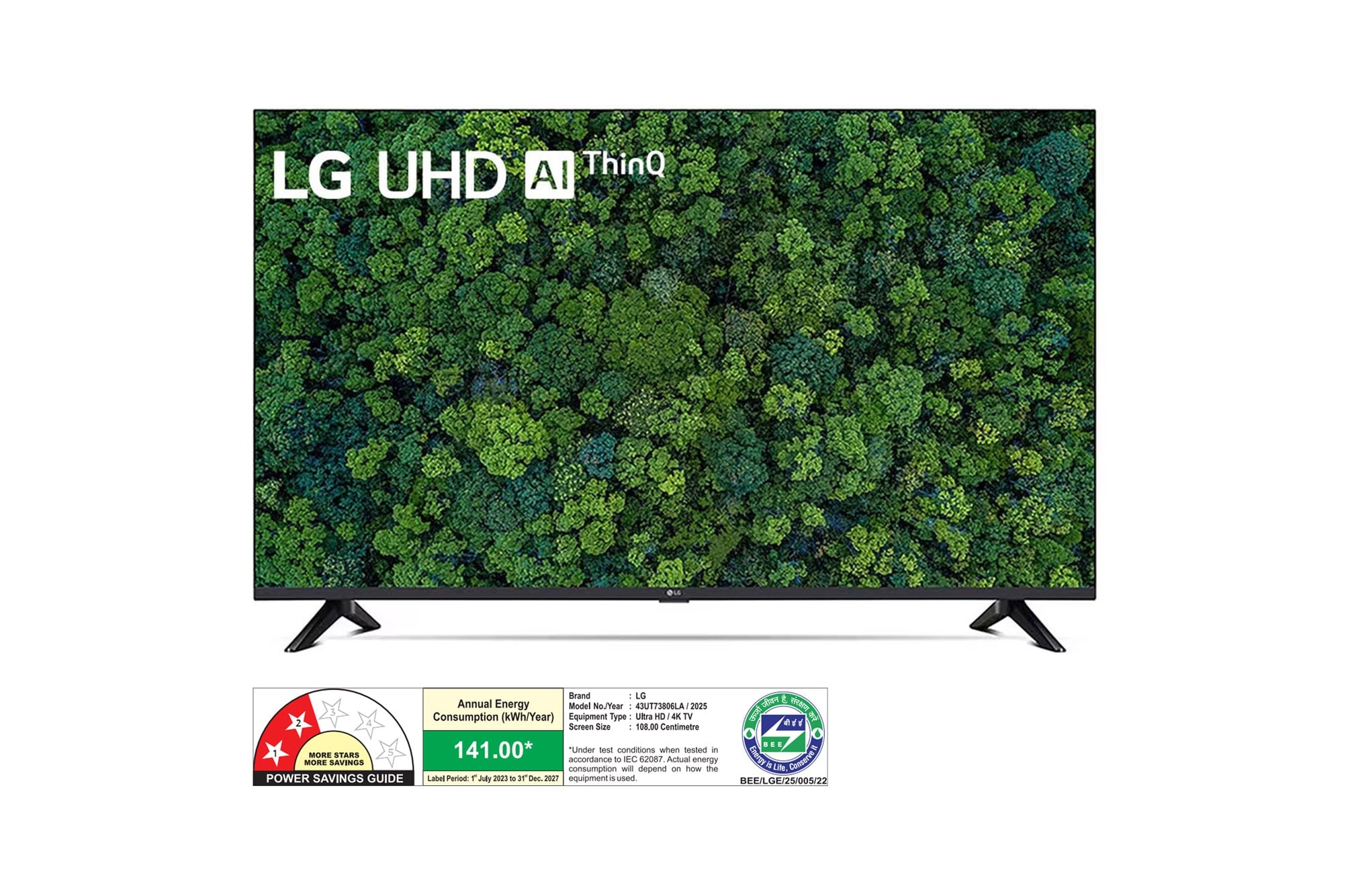 LG 43-inch 4K UHD Smart TV with α5 AI Gen7 Processor & Game Optimizer