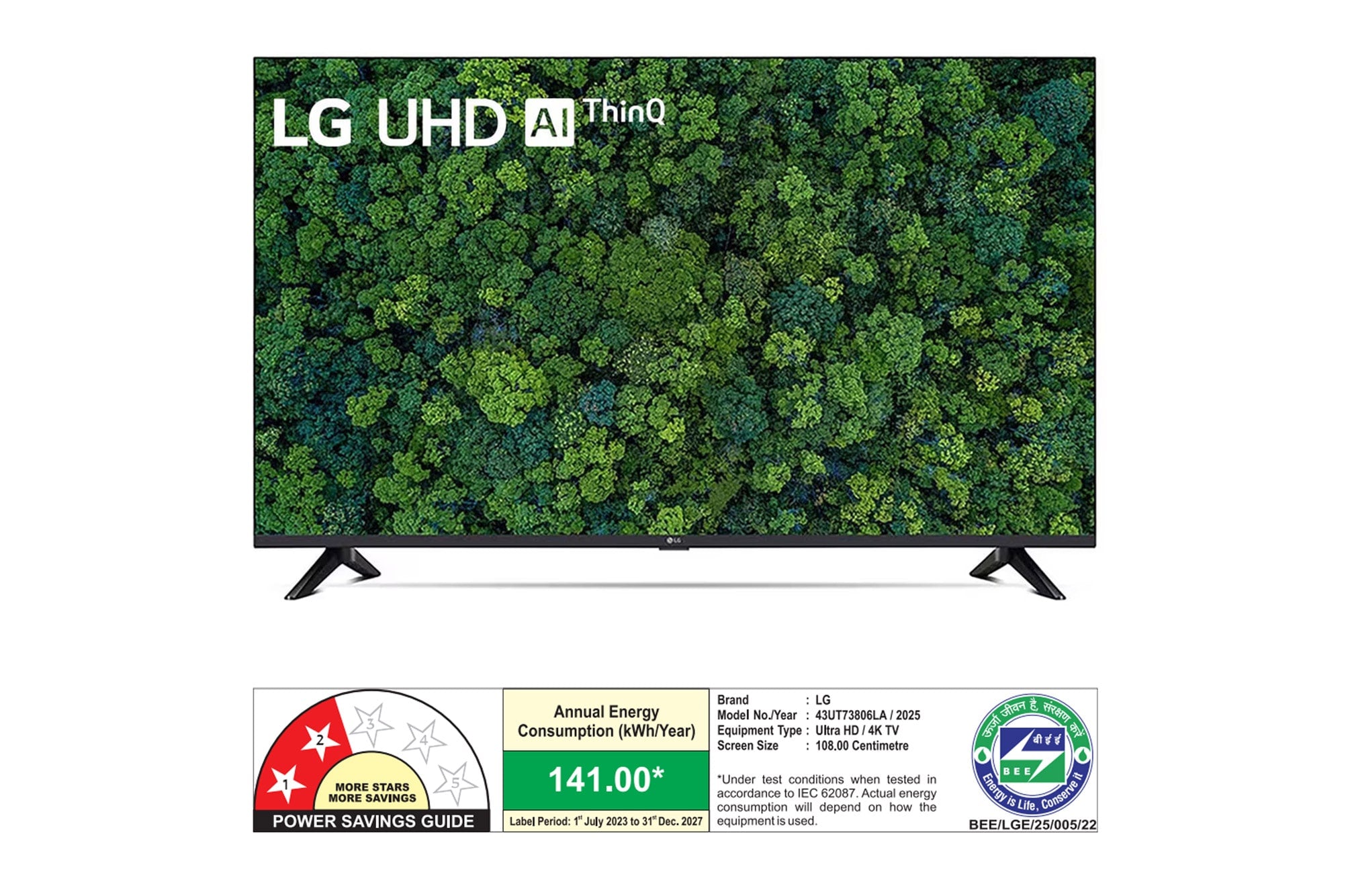 LG 43-inch 4K UHD Smart TV with α5 AI Gen7 Processor & Game Optimizer