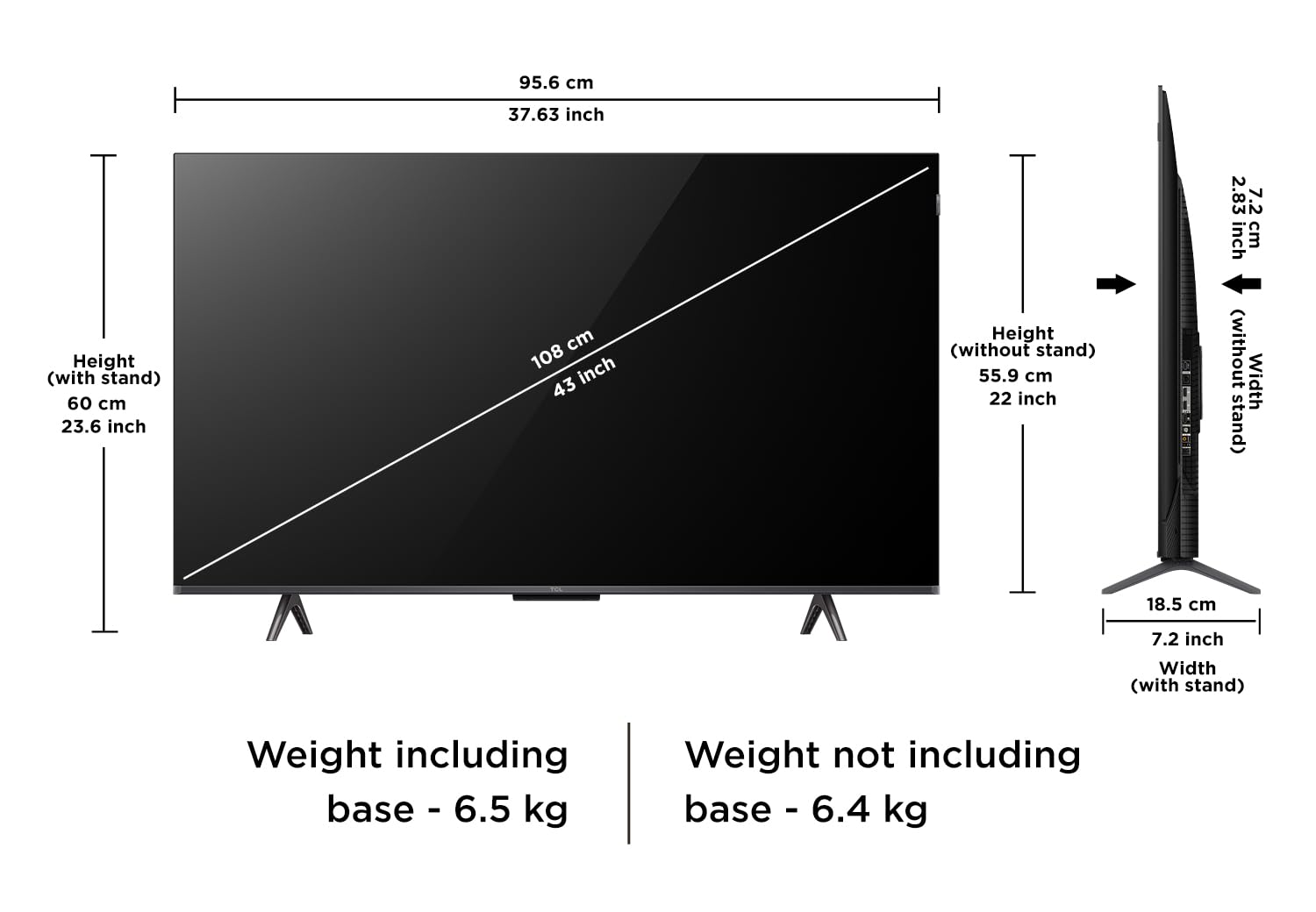 TCL 43‑Inch 4K QLED Smart Google TV with Dolby Atmos