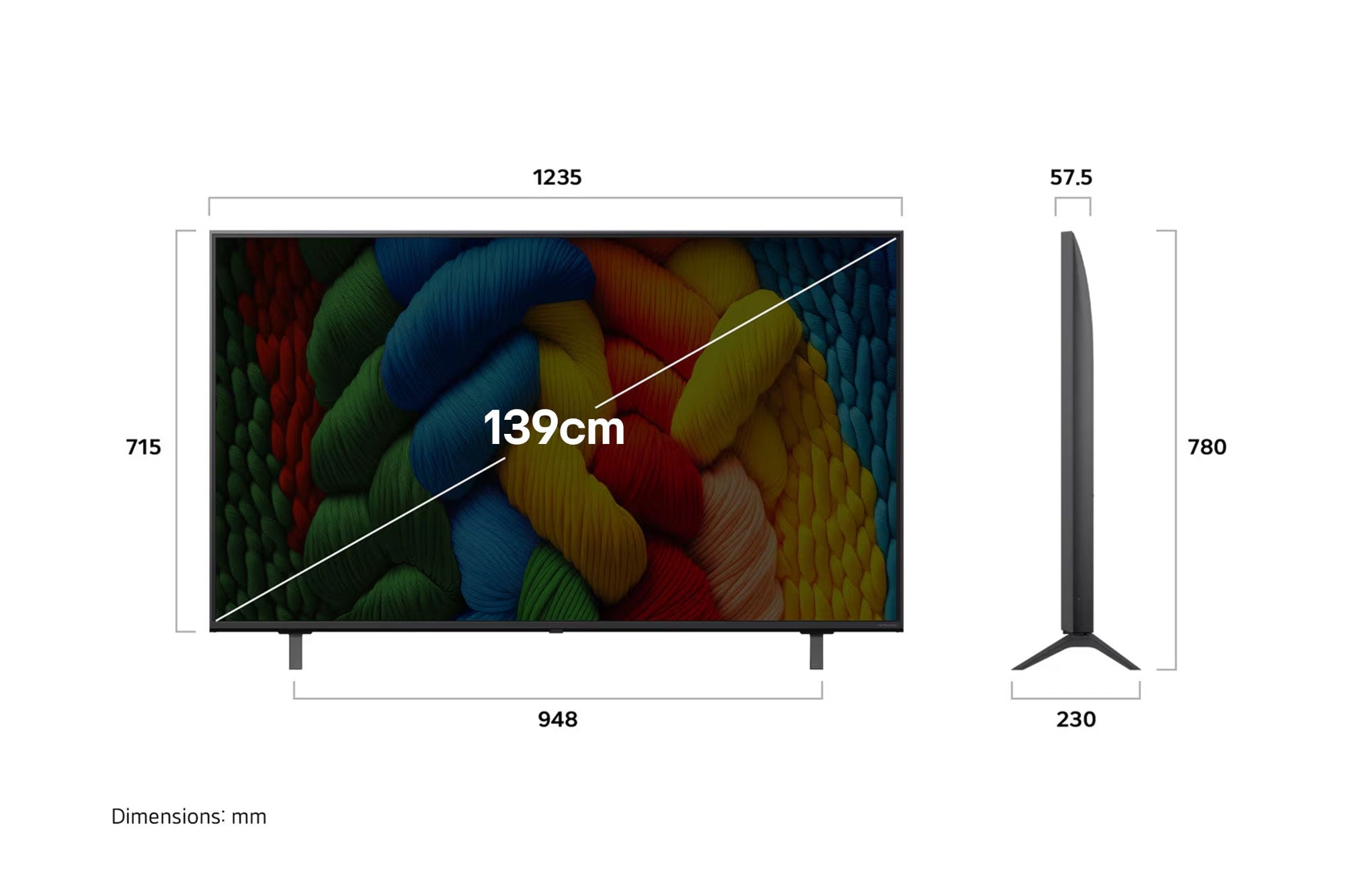 LG 55-inch NanoCell 4K Smart TV, α7 AI Processor Gen8, Dolby Atmos
