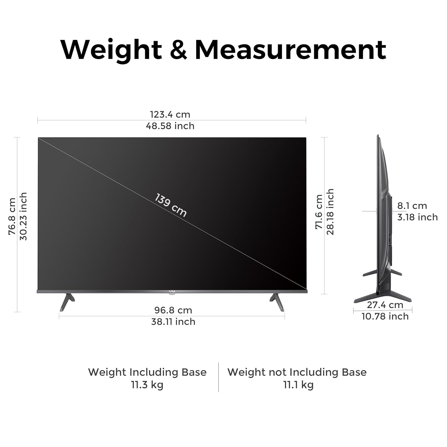 Vu 55‑inch GloQLED 4K Smart Google TV with Dolby Vision