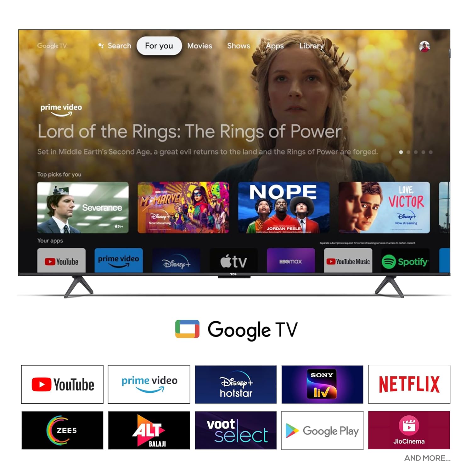 TCL 85‑Inch QLED Google TV with 4K Dolby Vision