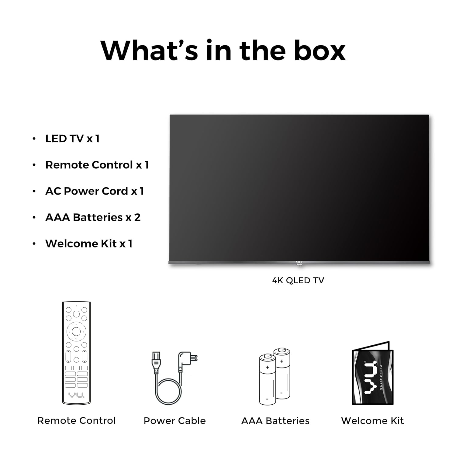 VU 65‑Inch GloQLED 4K QLED Smart Google TV