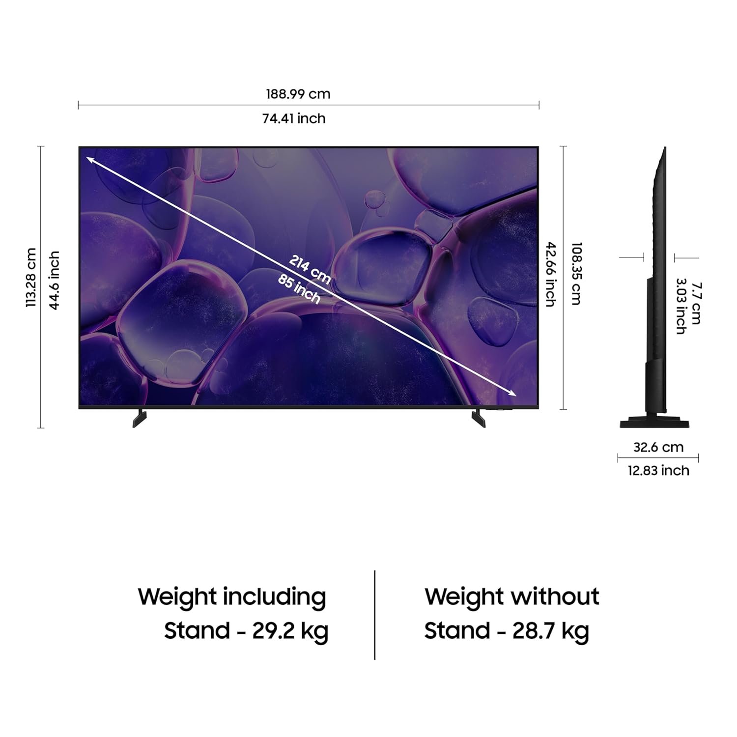 Samsung 85-inch Crystal 4K Ultra HD Smart LED TV Black
