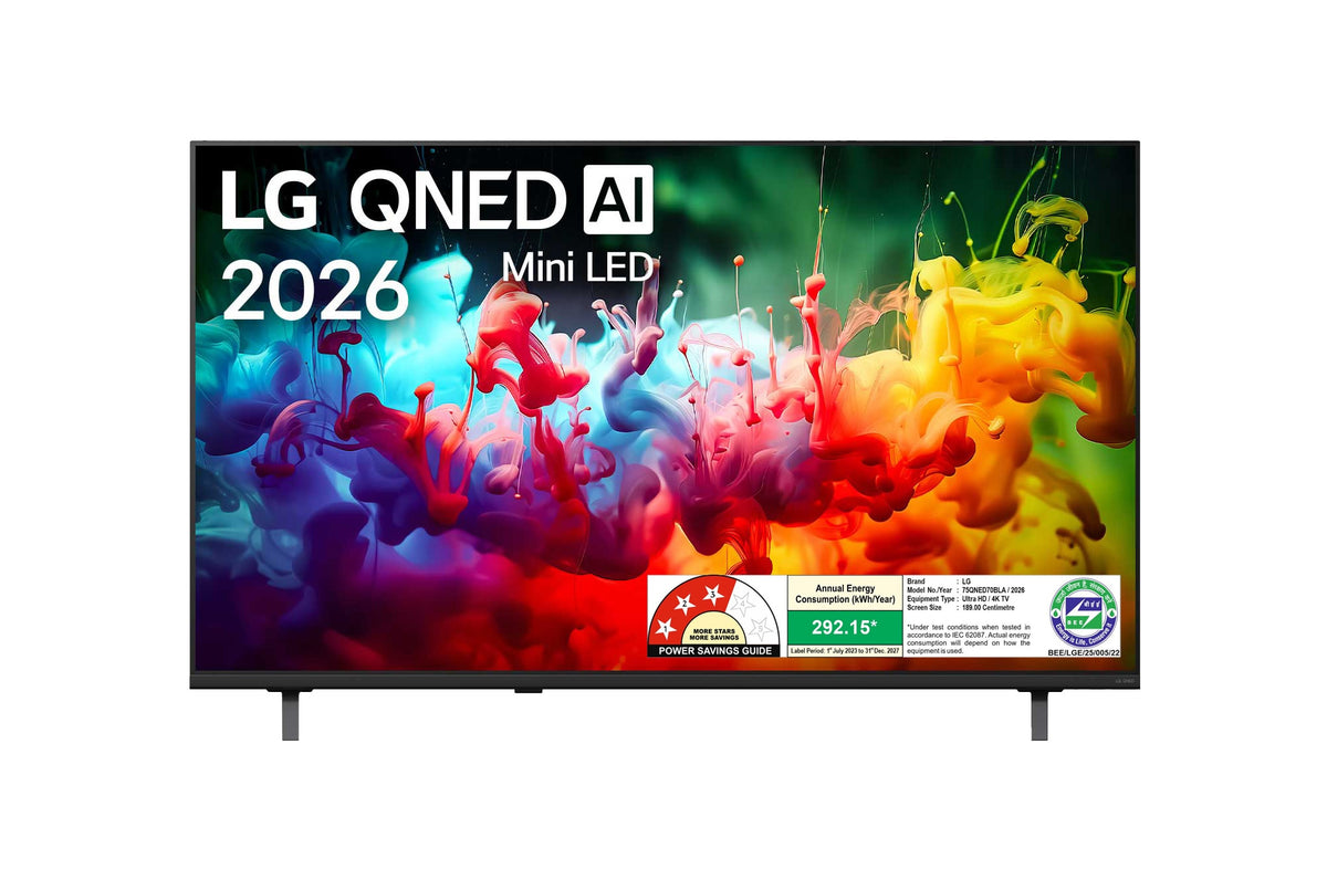 LG 75QNED70BLA 75" QNED MiniLED 4K Smart TV — Front View