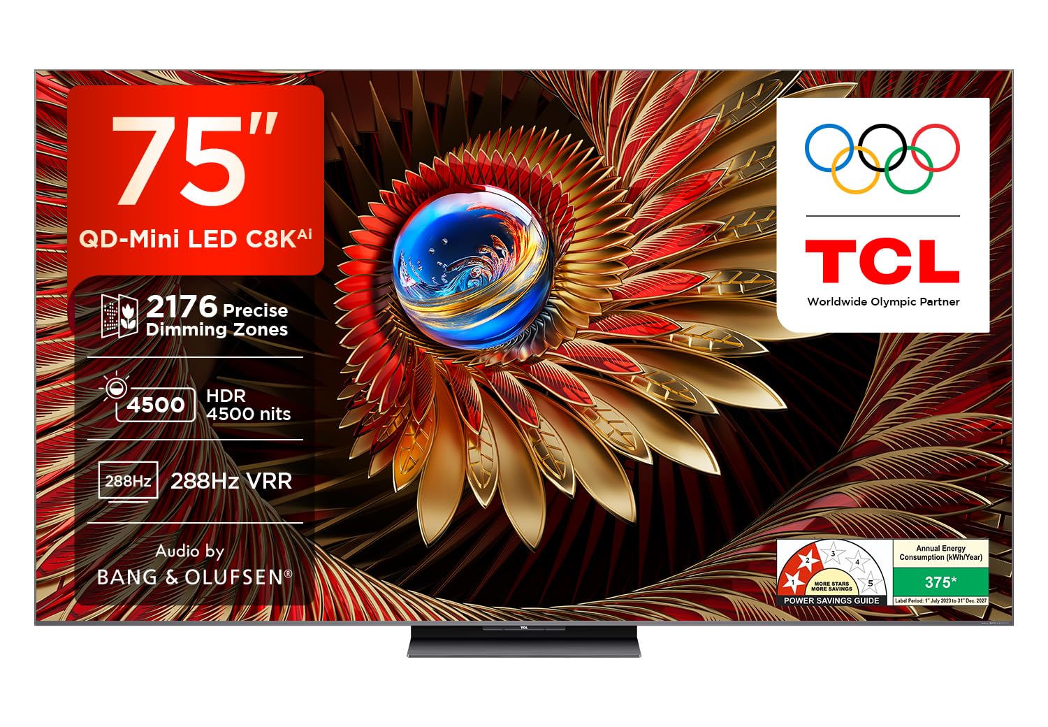 TCL 75‑Inch QD‑Mini LED Google TV 4K HDR 144Hz