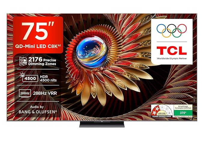 TCL 75‑Inch QD‑Mini LED Google TV 4K HDR 144Hz