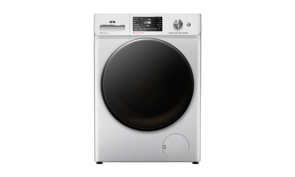 IFB SENATOR SXN 8012K CMS Front Load Washing Machine Rich Silver — Front View