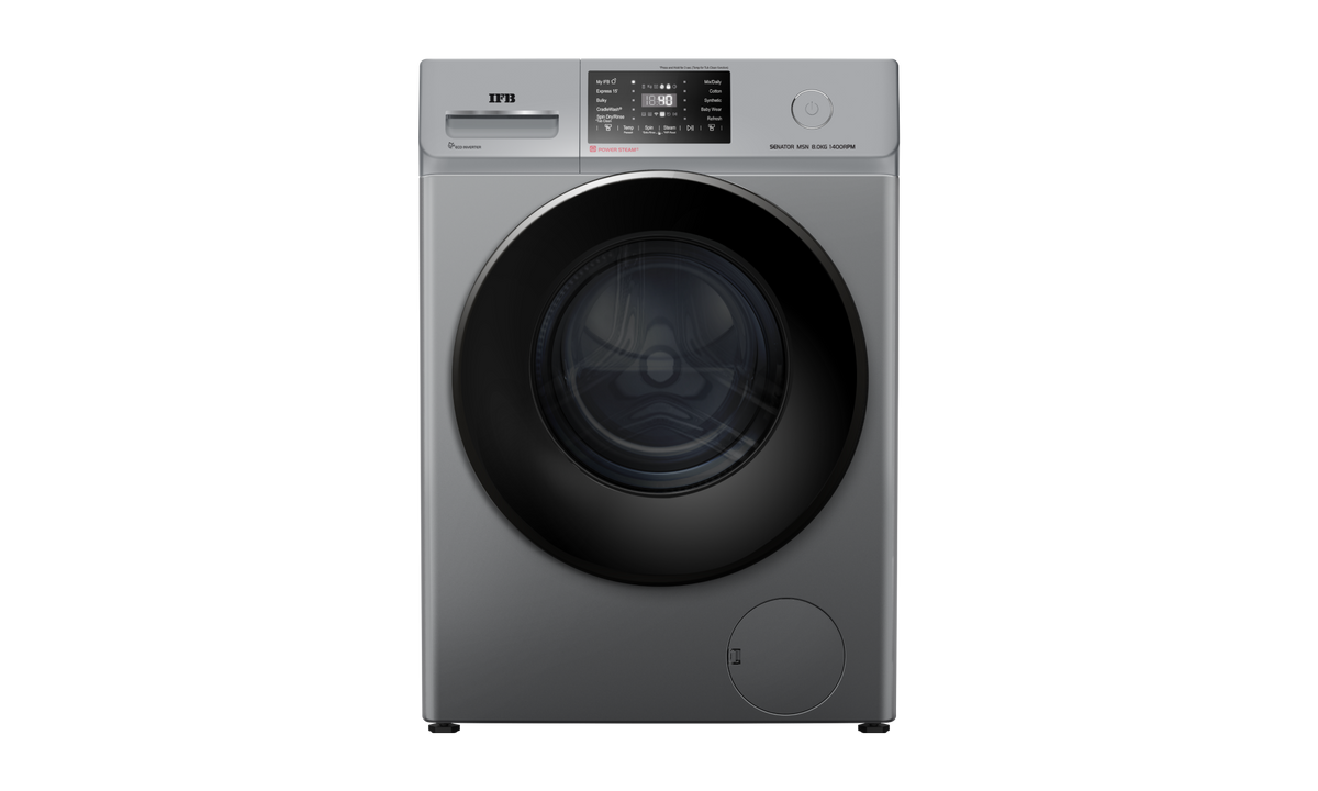 IFB SENATOR MSN 8014 CMS Front Load Washing Machine Metallic Silver — Front View
